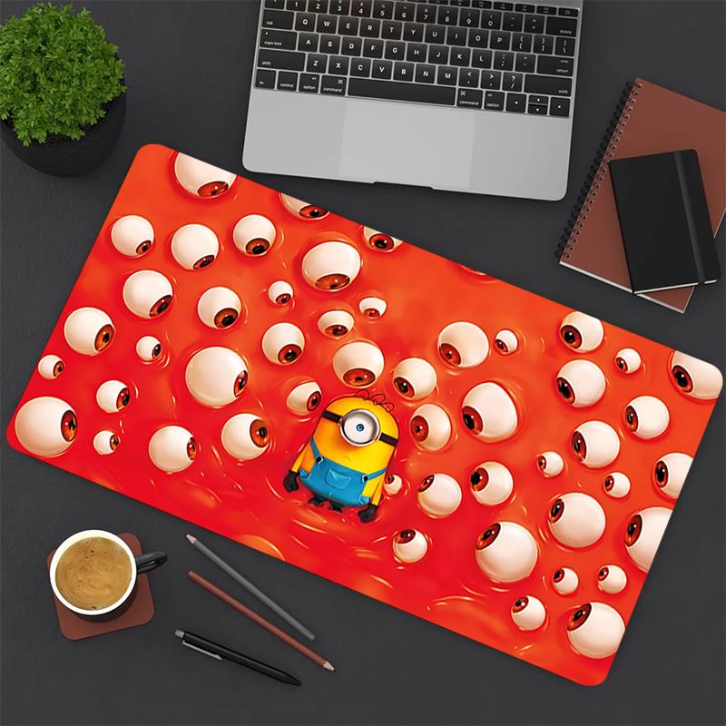 1Pc Minion Eye Soup Gaming Mouse Pad Keyboard Desk Mat Non-slip Rubber Lock Edge Waterproof Computer Mousepad for Office Home Decor Y1157