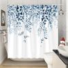 Elegant Blue & White Wisteria Shower Curtain - Watercolor Design,Delicate Leaves, Stylish Bathroom Decor, All-Season