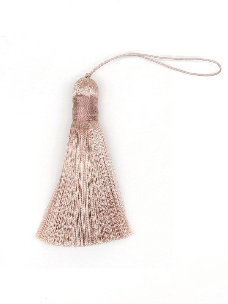 Green Bead Rice Pattern Hat Pendant with Vertical Polyester Tassel