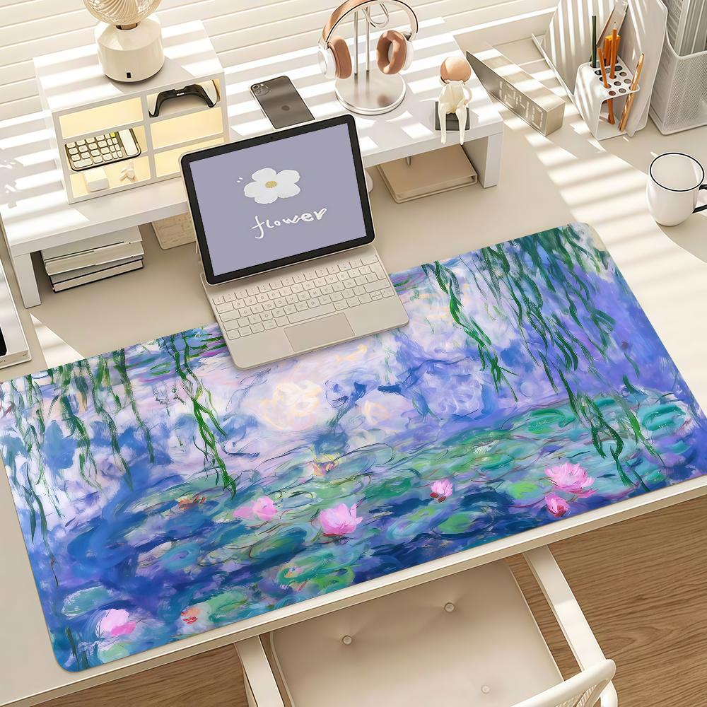 Retro Art C-Claude Monet Mouse Pad Anti Slip Rubber Edge Locked Thickened Laptop Gaming Desk Mat