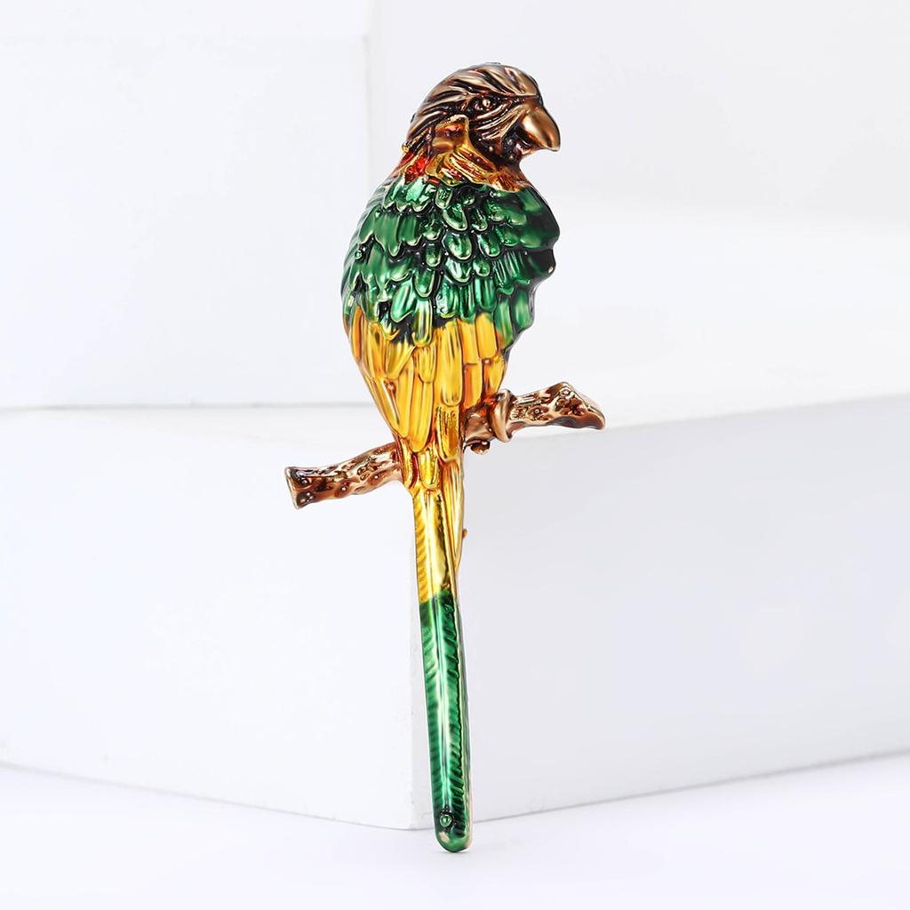 Rhinestone Parrot Brooches for Women Unisex Animal Pin Bird Lapel Pins Event Funny Luxury Gifts New Year Friends Decoration