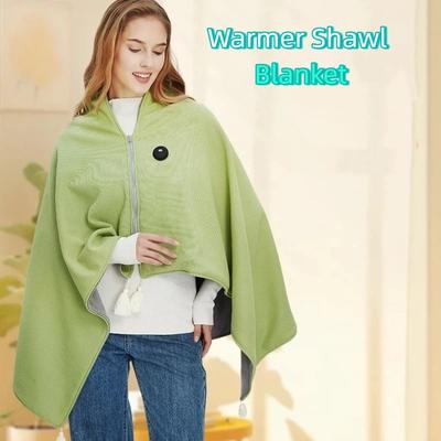 USB Powered Warmer Shawl Blanket Fast Heating Portable Heating Blanket Wearable Design Washable Heated Throw Blanket Winter