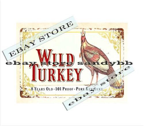 

Wild Turkey pure bouron whiskey metal tin sign funky home decorAluminum 20x30cm（7.8x11.8inch）