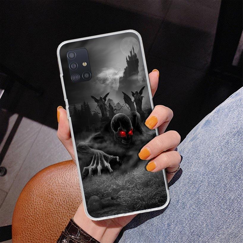 Reaper Skull Skeleton Gun Phone Case For Samsung Galaxy A52 A32 A22 A12 A51 A31 A50S A30S A20S A10S Note 20 Ultra 10 Plus S10 A7