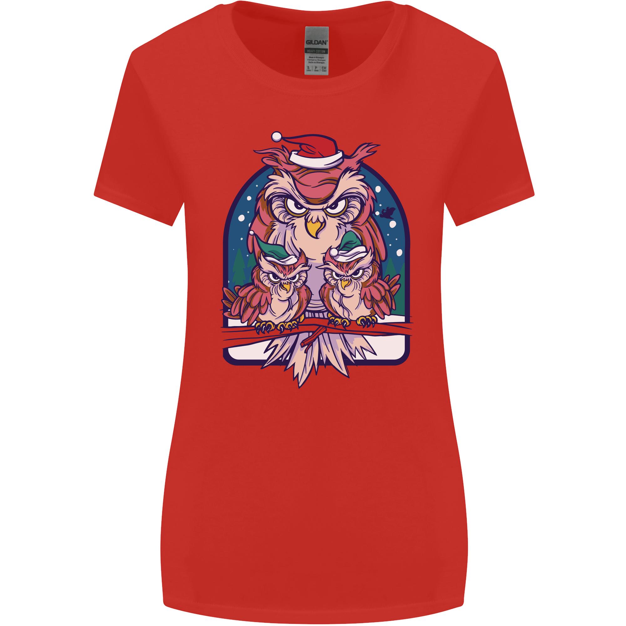 Bah Humbug Grumpy Christmas Owls Unisexs Wider Cut TShirt S