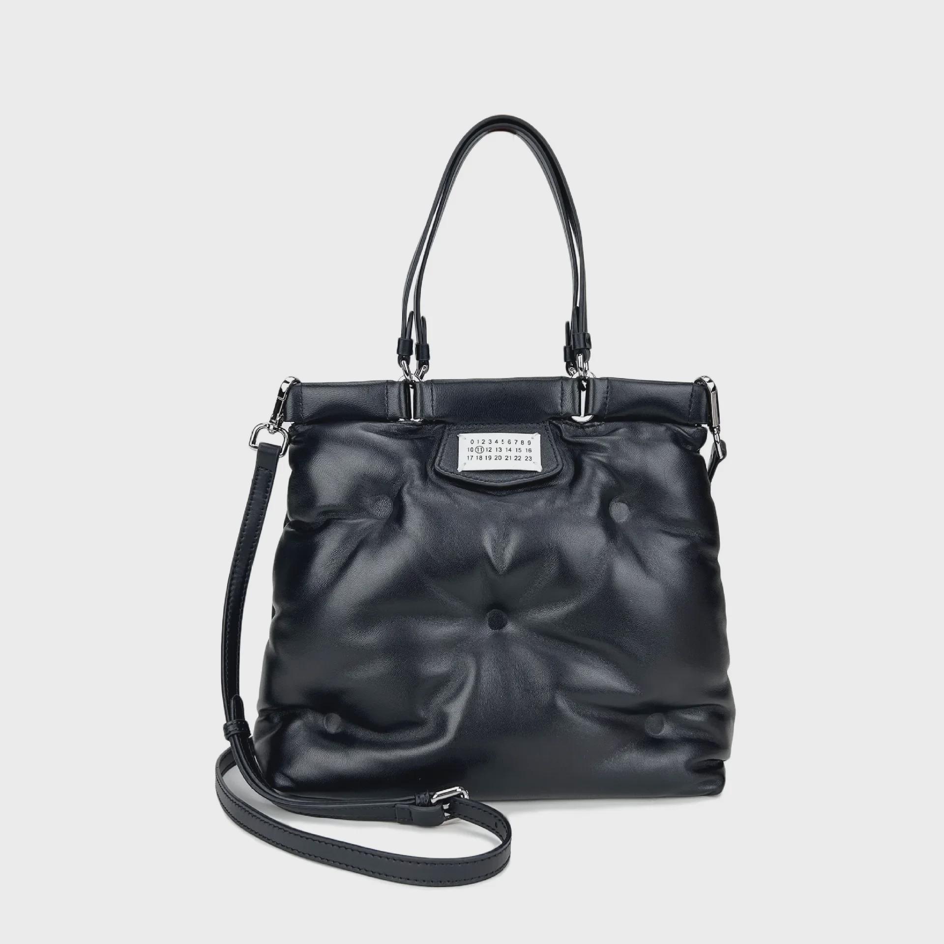 

2024 Soft Lambskin Crossbody Pillow Bag for Women 29*25*10 cm чорний