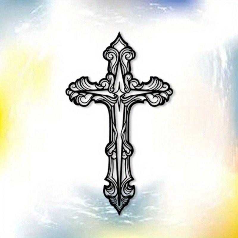 

Vintage Metal Cross Wall Art Living Room Church Christmas Decor Gift
