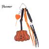 Halloween Pumpkin Keychain Faux Leather Pendant, Bag Charm with Key Ring Braided Rope, Decorative Accessory for Backpacks Handbags Purse