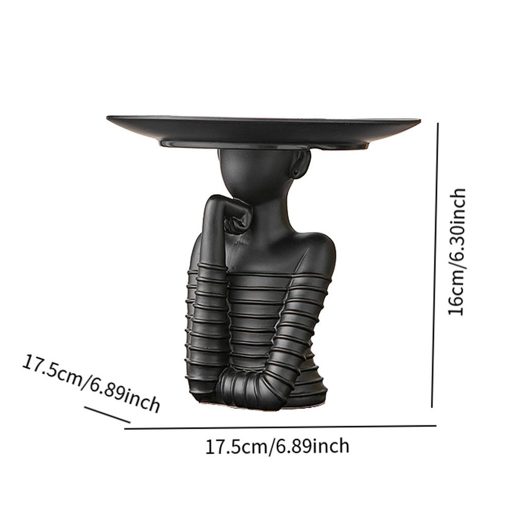 Woman Statue with Key Storage Tray Fashion for Entryway Tabletop Bedroom