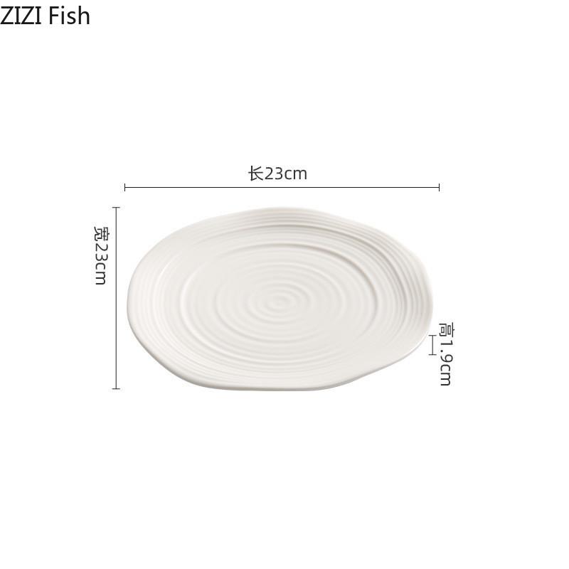 Farfurie ceramică cu filet alb, farfurie pentru salată, cină creativă, grătar, farfurie pentru friptură, Hotel, decorare alimentară, Dim Sum, deserturi