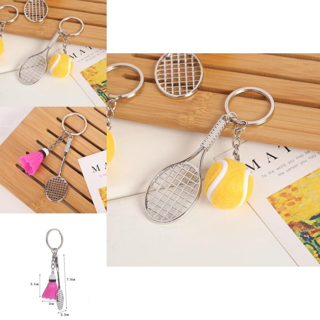 New Badminton Tennis Keychain Alloy Pendant Sports Souvenir