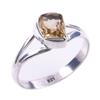 Naturlig Citrin Ädelsten Handgjord 925 Massivt Sterlingsilver Ring Storlek 9 e0A92
