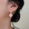Exquisite Pink Heart Peach Ear Studs: Fashionable, Cute, Light Luxury Earrings for Women