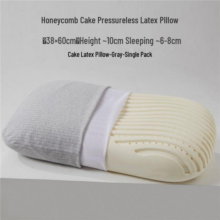Honeycomb Latex Cervical Pillow - Neck Support for Adults 38x60cm