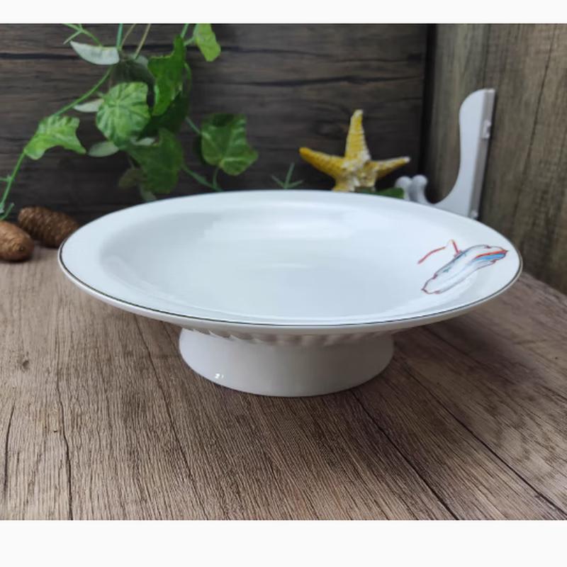 Tai Shun  Thousand Miles of Rivers  Ceramic Footed Plate - Set of 2