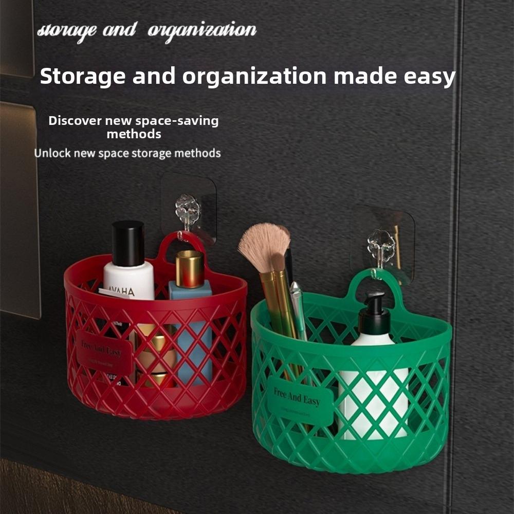 No Drill Kitchen Storage Basket Drainage Shelf Toiletry Holder Box Hanging Storage Basket Home Use