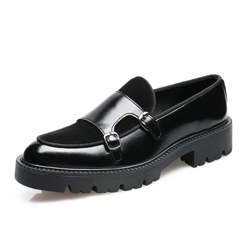 Fashion Man Leather Shoes Formal Monk Shoes Man Business Office Male Casual Dress Derby Shoes Buckle Wedding Party Luxury Fashion Shoes