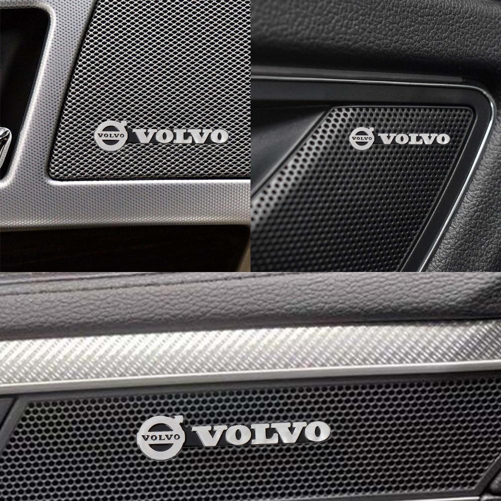 4pcs 3D Aluminum Speaker Stereo SpeakerBadge Emblem Sticker for Volvo T6 AWD C30 C40 C50 C70 S40 S60 S70 S80 S90 V40 V50 XC90