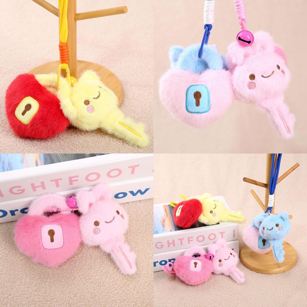 Keychain Heart Lock Plush Toy With Soft Short Plush For Girls Birthday Gift Accessories