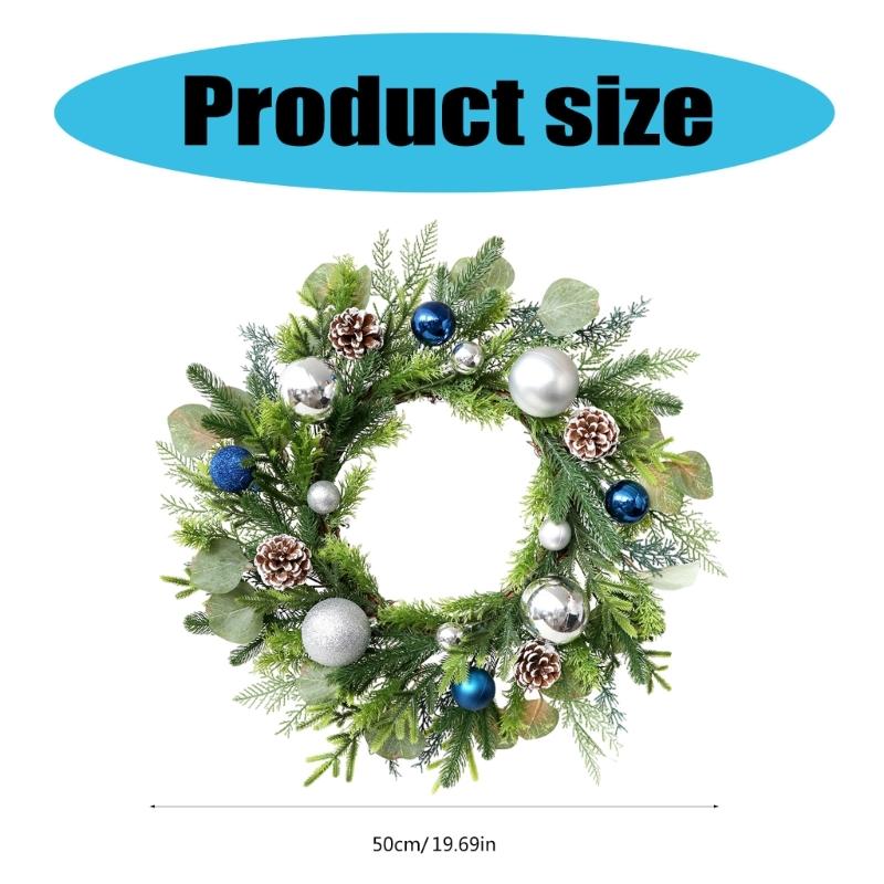 Festival Holiday Wreath Ornament Christmas Wreath Artificial Pine Garlands Festival Wall Hanging for Holiday