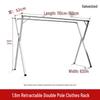 miflame 1.3m Galvanized Foldable Double Rod Clothes Drying Rack