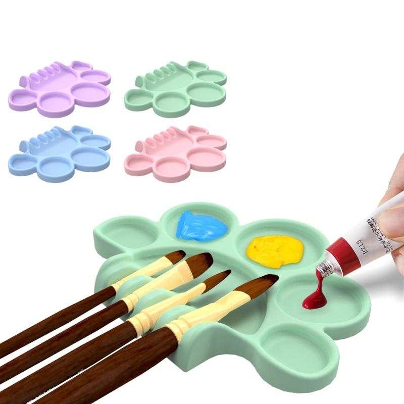 Easy Clean Children's Painting Palette Painting Dish Reusable Silicone Color Mixing Tray Art Tool For Home School Use