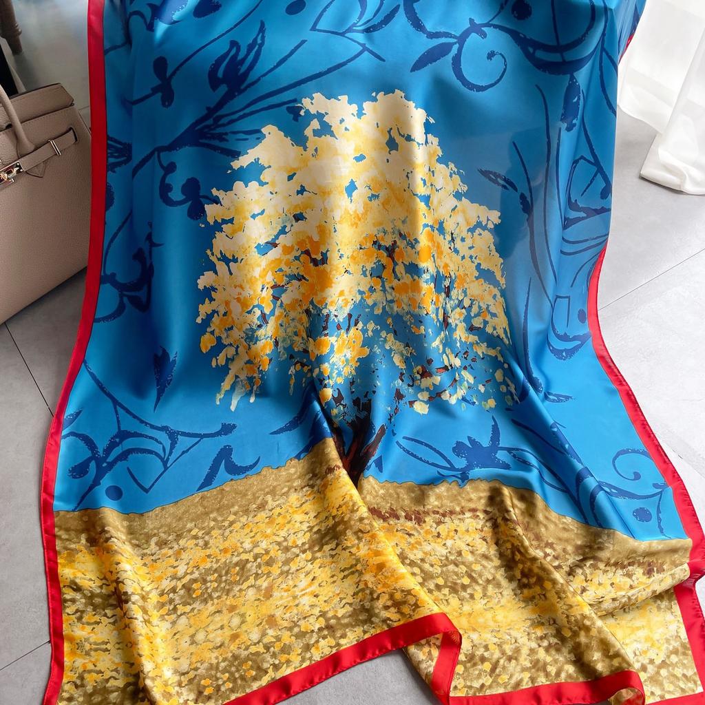 Hochwertige, luxuriöse Seidenschals, Stirnband, Schals, Halstuch für Damen, Ketten-Seidenschal, dekorativer Schal für Damen