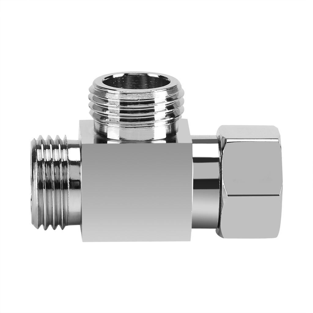 3 Way Brass Chrome Diverter G1/2" T Shape Adapter Value for Shower Arm Mounted