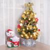 Desktop Non-Shedding Gold & Red Mini Christmas Tree Ornament Set