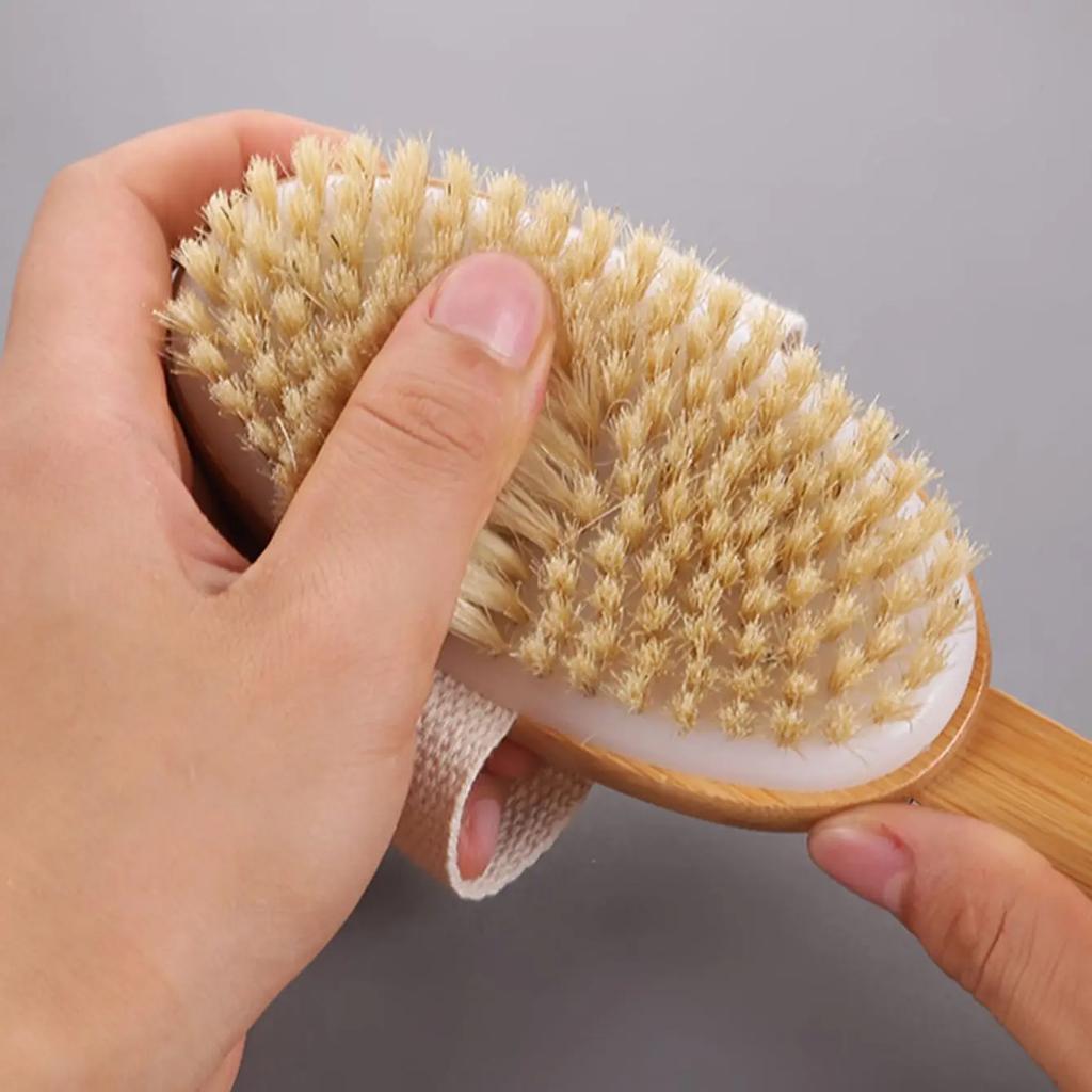 1PC - Wooden Long Handle Detachable Back Rubbing Massage Bath Brush