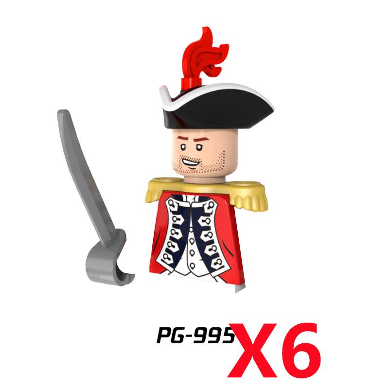 Medieval Soldier Knight Figure MOC Building Block Green Dragon Castle Infantry Orcs Pirate Roman Cavalry Weapons Toys Gifts D122