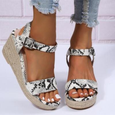 Summer New Trade Large Size Wedge-heeled Hemp Rope Wedge-heeled Women Sandals P638