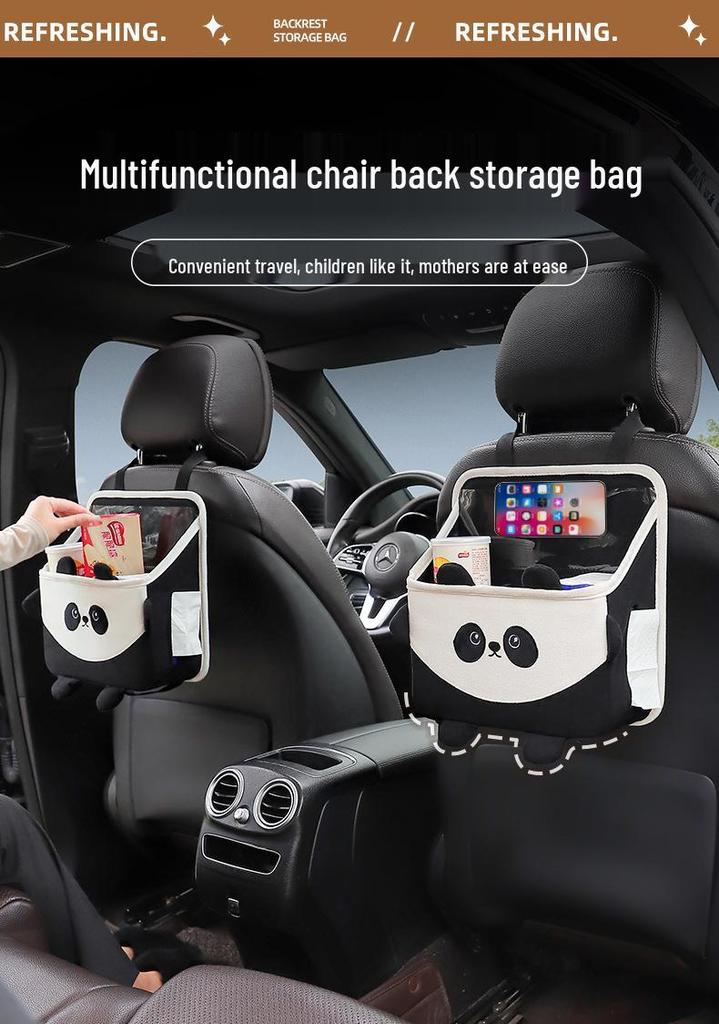 Cartoon Car Seat Back Organizer: Multifunctional Storage Container
