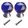 2Pcs 30mm Ball Shaped Crystal Glass Zinc Alloy Base Pull Handle Knob for Cabinet