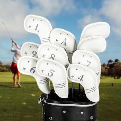 10 Golf Club Headcovers with Number Tags, PU Leather Headcovers, Training Equipment, Fashion Gift