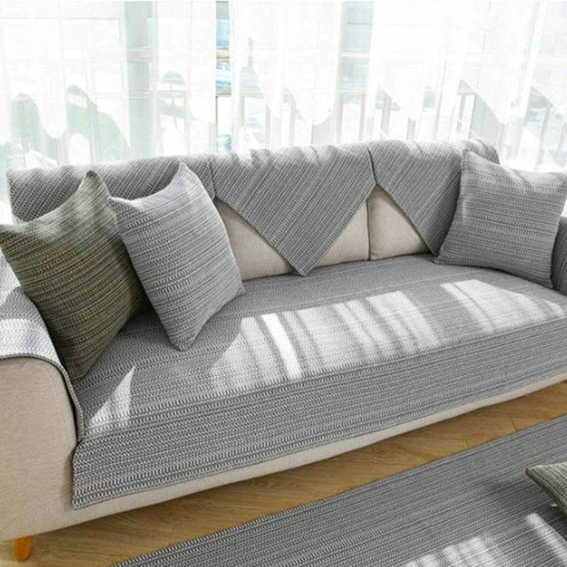 Hand Woven Sofa Cushion Living Room Anti-Wear Couch Slipcover Dustproof Non-slip General Sofa Cover Seat Cushion Pad Sofa Towel