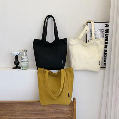 Japanese Shoulder Bag Canvas Bag Large Capacity Commuting Bag Casual Bag Simple High Appearance Solid Color Underarm Tote Bag