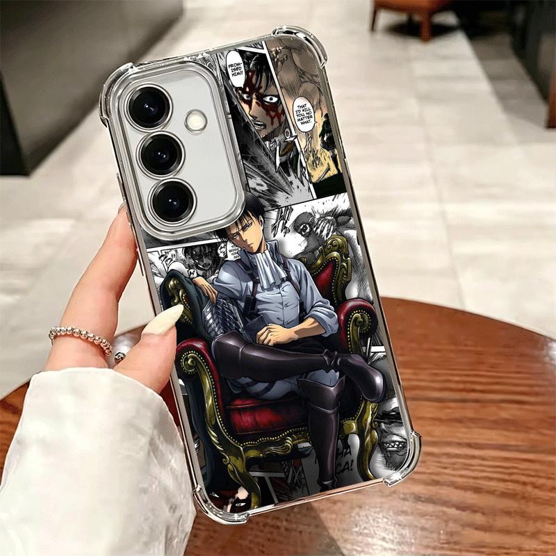 A-Attack On T-Titan Anime Plating Phone Case For Samsung A17 A07 A37 A57 A16 A56 A15 A55 A14 A54 A13 A53 A26 A36 A25 A35 A24 A34