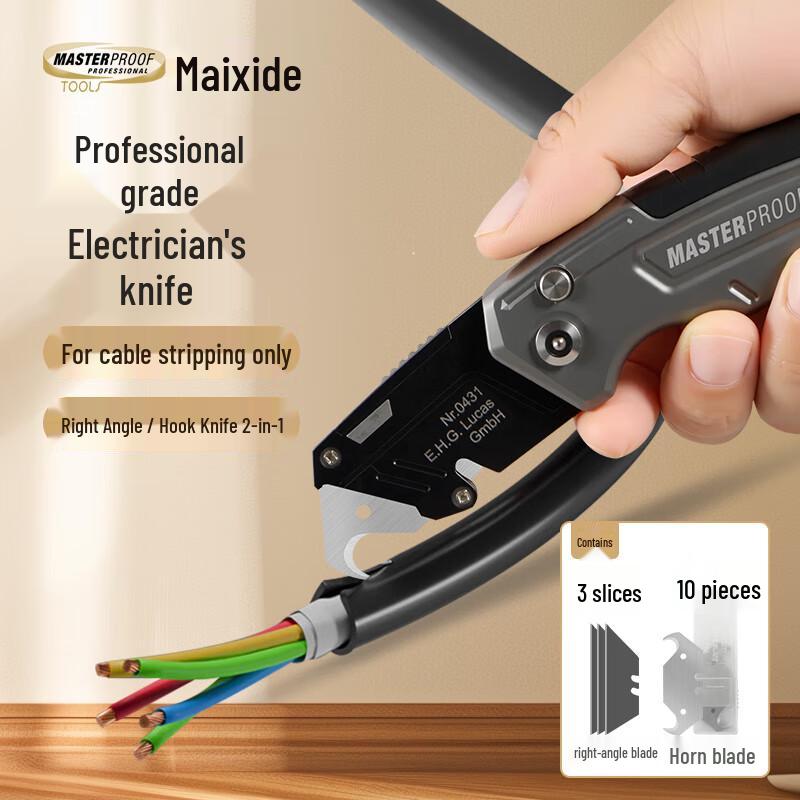 MASTERPROOF Electrician s Cable Stripping Knife