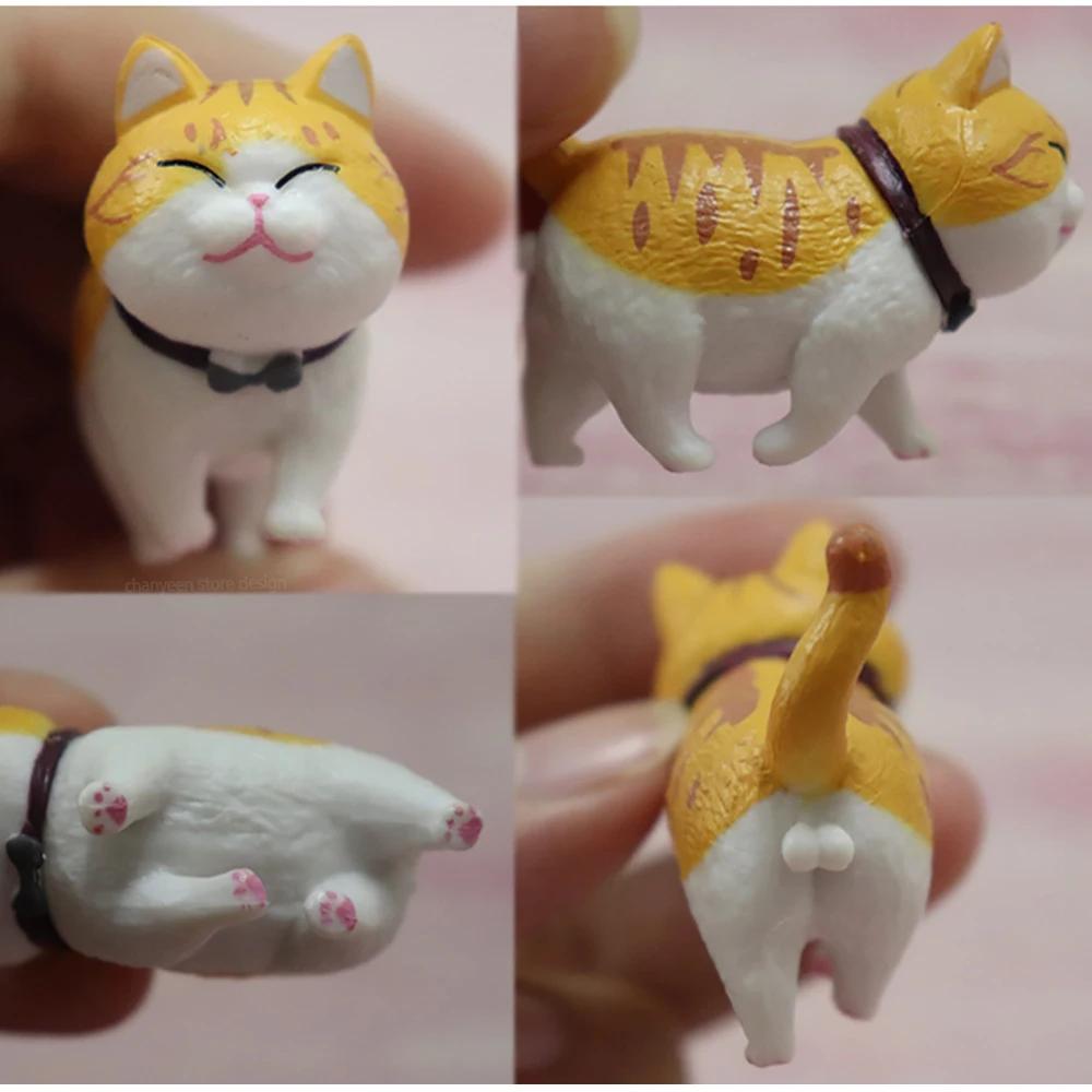 9pcs/set Mini Cute Cat Ornaments Kawaii Kitten Figurines For Birthday Gifts Home Decoration Desktop Model Garden Decor Accessories