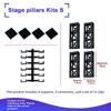 Black Framework Building Block Stage Colorful Spotlight Mini Stage Truss  Miniature Stage Display