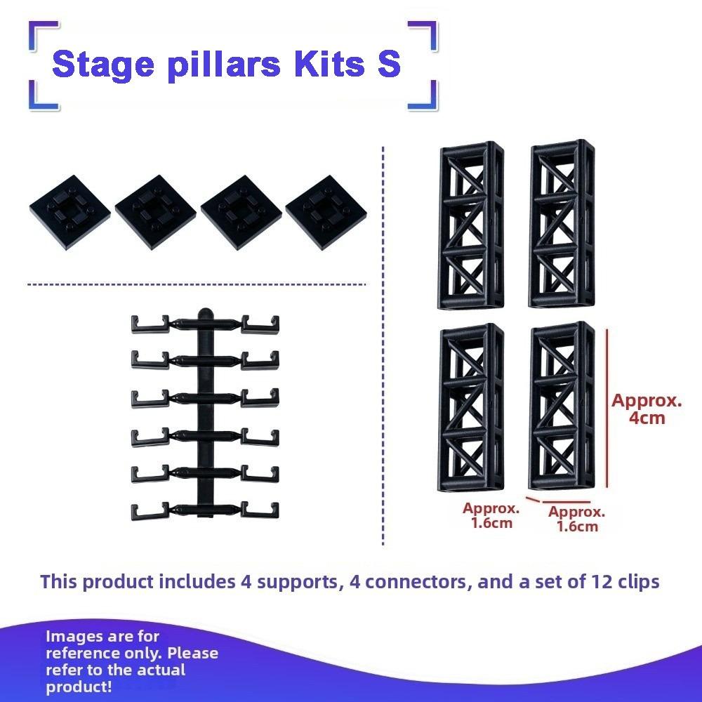 Black Framework Building Block Stage Colorful Spotlight Mini Stage Truss Miniature Stage Display