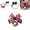 Stylish British Flag Pet Collar With Bow Tie For Dogs And Cats Adjustable Size S-l