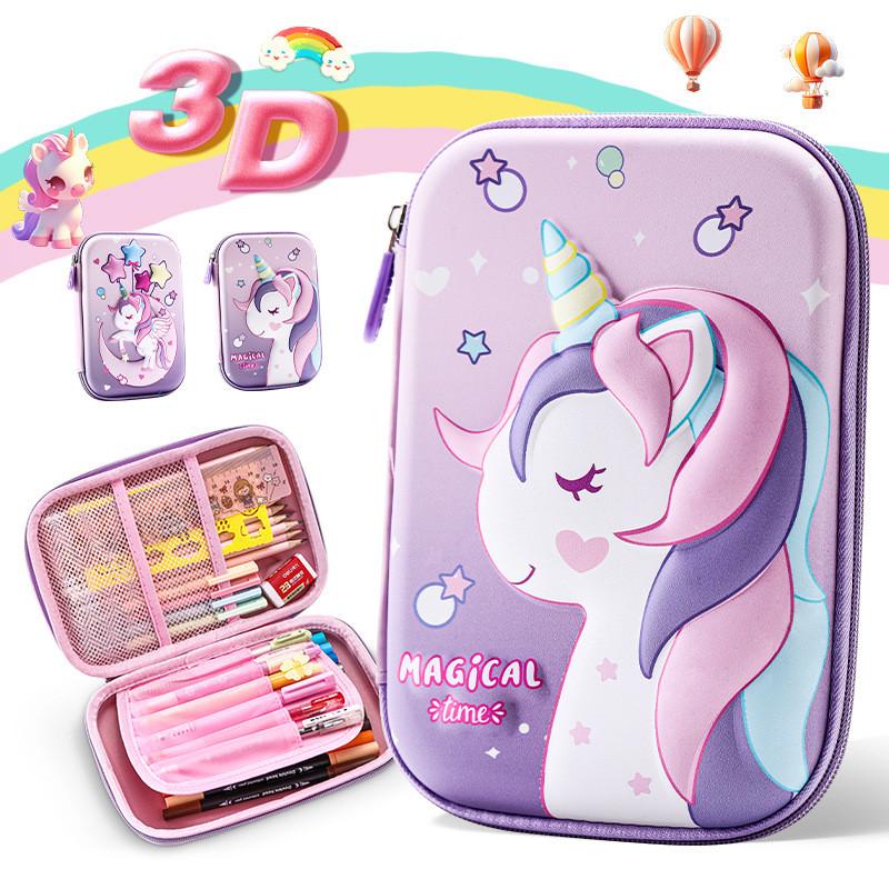 Childrens Eva Pencil Organizer With Cute Unicorn 3d Pattern For School And Gift