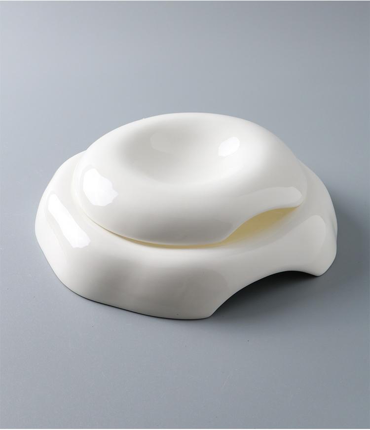 BRCeramic Sushi Dish Restaurant Porcelain Lotus Leaf Molecular Cuisine Tableware Dessert Snack Plate Dipping Sauce Fruit PlatterEY