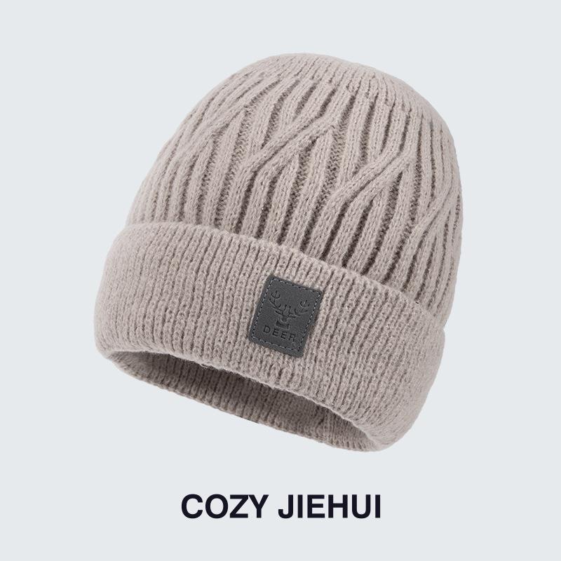 

Вязаная шапка новая осень и зима мужская ветрозащитная флисовая шапка молодежная модная шерстяная шапка уличный спорт шапка-пуловер мужская