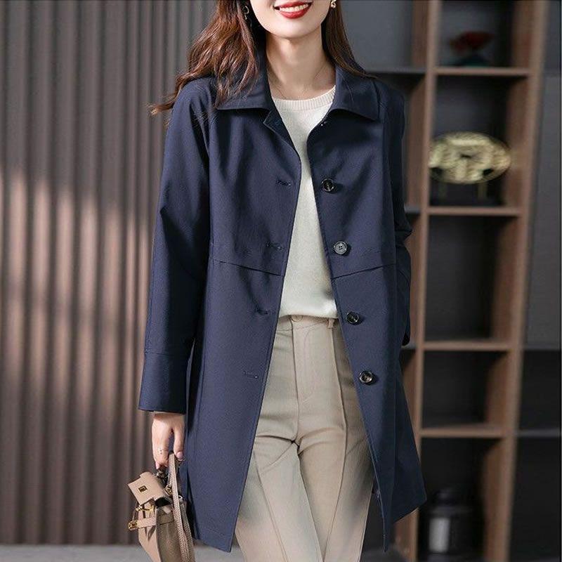 Women's Long Windbreaker Spring and Autumn New Fashionable Temperament Top Coat