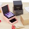 Artificial Rose Gift Box Double Layers Drawer Box with 9 Faux Flower Heads Fake Rose Jewelry Ring Storage