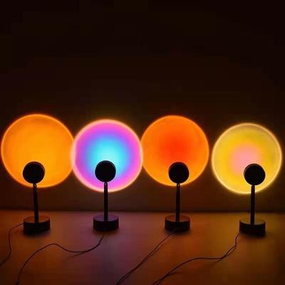 USB Sunset Rainbow Projector Atmosphere LED Night Light Home Coffee Shop Live Background Wall Decoration Projection Table Lamp