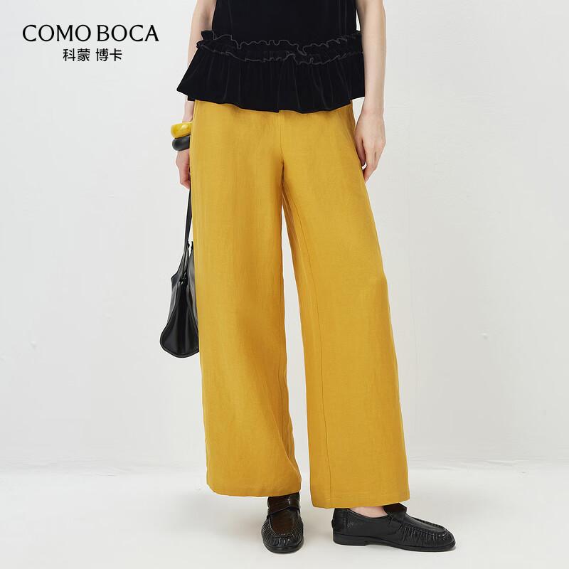 Commomboka Women s Lyocell-Linen Elastic Waist Straight Leg Casual Pants 2XL